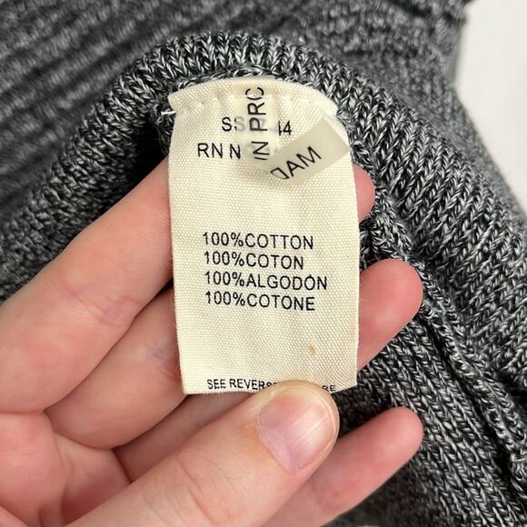 FRNCH Ribbed Textured Boxy Crewneck Pullover 3/4 Sleeve Cotton Sweater S/M - Picture 11 of 13